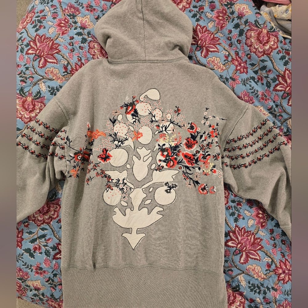 Free People Movement At My Best Embroidered Hoodie XS
